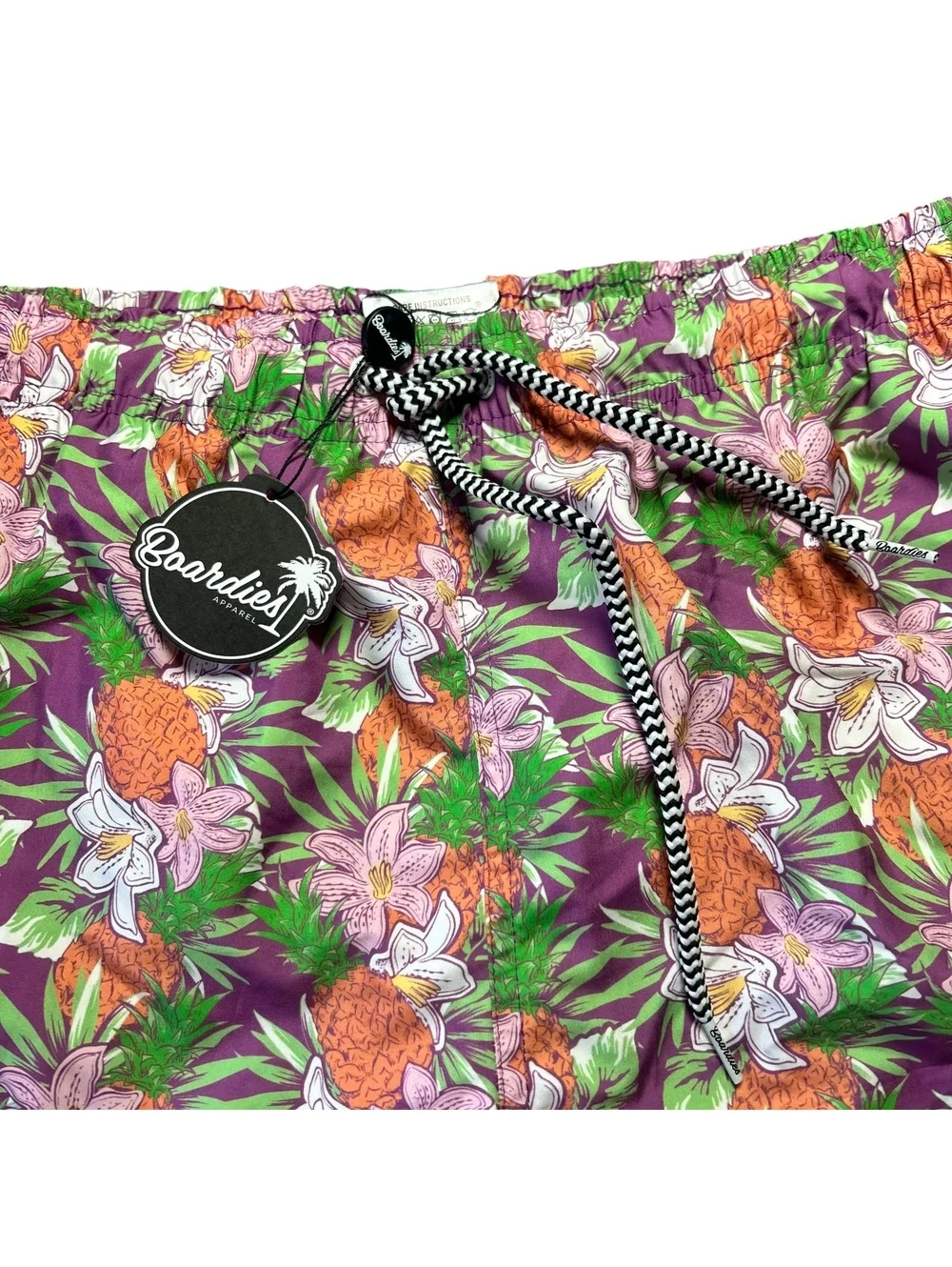BOARDIES men’s mesh lined swim beach shorts trunks tropical pattern size L NWT